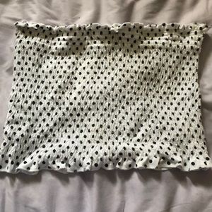 Black and white poka dot tube top